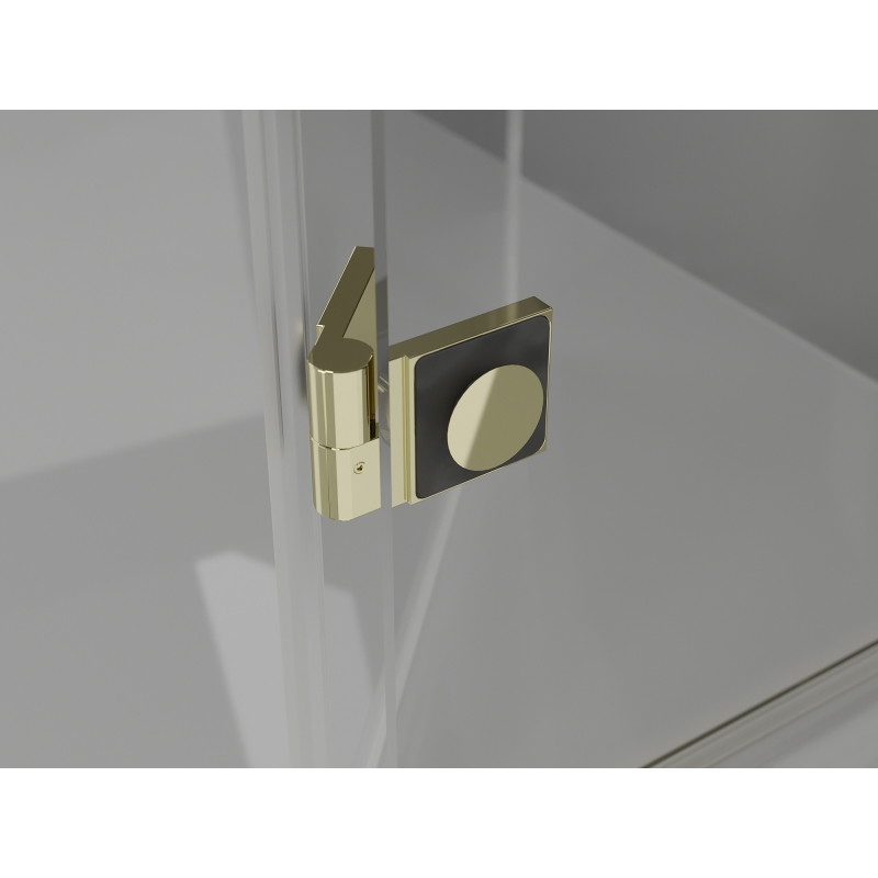Mexen Lunar T pivot shower cabin left 110 x 80 cm, transparent, gold - 834T-110-080-50-00-L