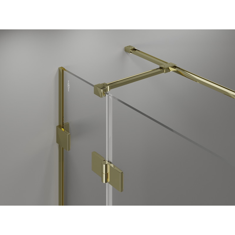 Mexen Lunar T pivot shower cabin left 110 x 80 cm, transparent, gold - 834T-110-080-50-00-L
