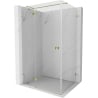 Mexen Lunar T hinged shower enclosure left 125 x 80 cm, transparent, gold - 834T-125-080-50-00-L