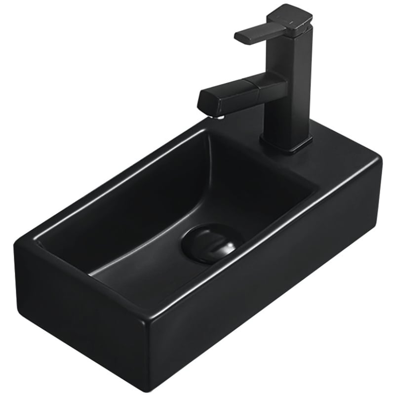 Mexen Inez countertop washbasin left 40 x 20 cm, black matte - 21484085L