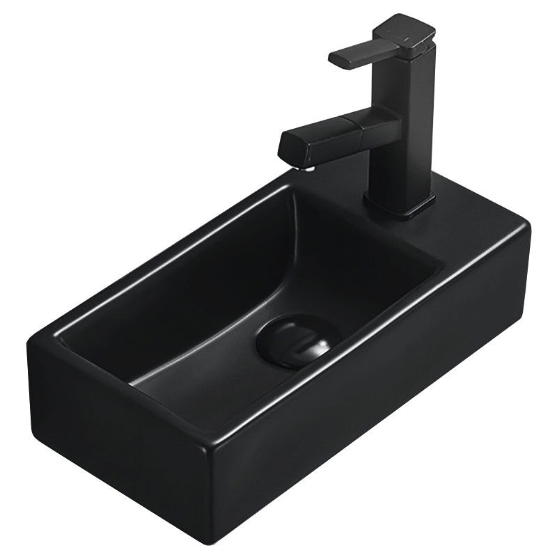 Mexen Inez countertop washbasin left-hand 40 x 20 cm, Black matt - 21484085L