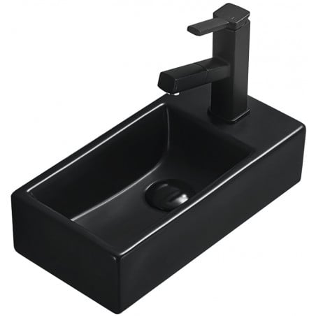 Mexen Inez countertop washbasin left-hand 40 x 20 cm, Black matt - 21484085L