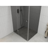 Mexen Roma swing shower cabin 100 x 80 cm, graphite, chrome - 854-100-080-01-40