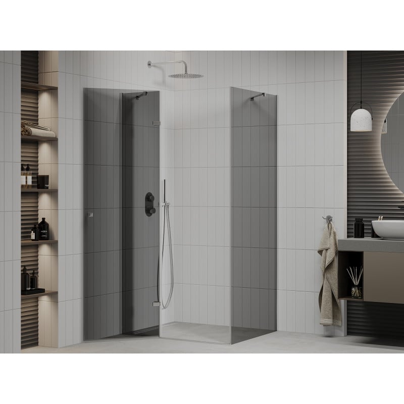 Mexen Roma hinged shower cabin 120 x 70 cm, graphite, chrome - 854-120-070-01-40