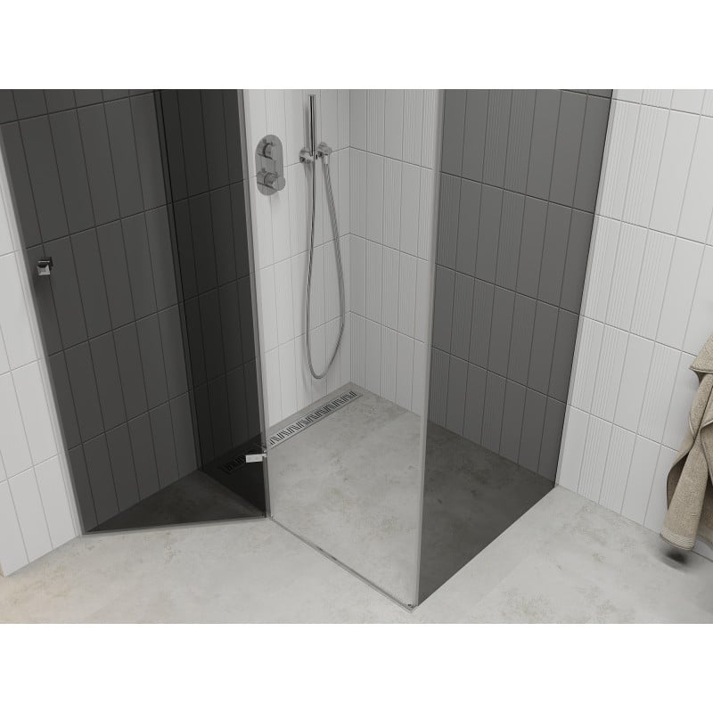 Mexen Roma hinged shower cabin 120 x 70 cm, graphite, chrome - 854-120-070-01-40