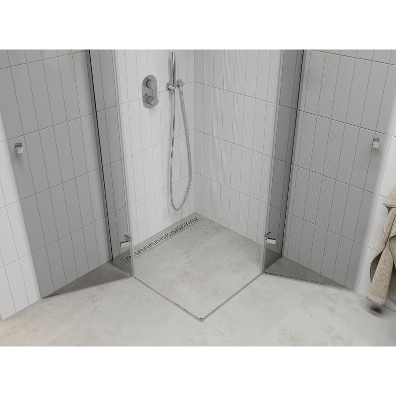 Mexen Roma Duo hinged shower cabin 80 x 80 cm, transparent, chrome - 854-080-080-02-00