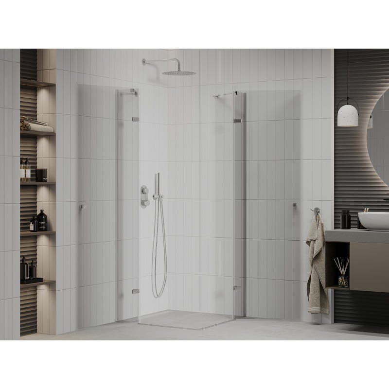 Mexen Roma Duo hinged shower cabin 80 x 80 cm, transparent, chrome - 854-080-080-02-00