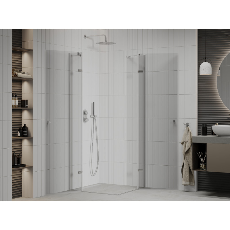 Mexen Roma Duo shower cabin pivot door 90 x 90 cm, transparent, chrome - 854-090-090-02-00