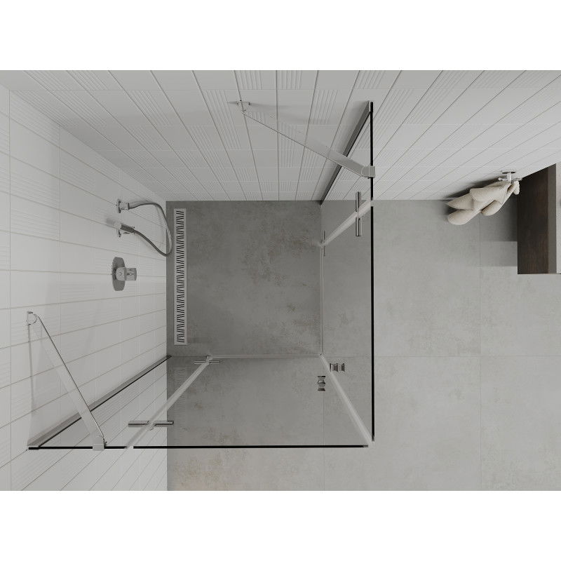 Mexen Roma Duo 90 x 90 cm Pivot Shower Enclosure, Transparent, Chrome - 854-090-090-02-00