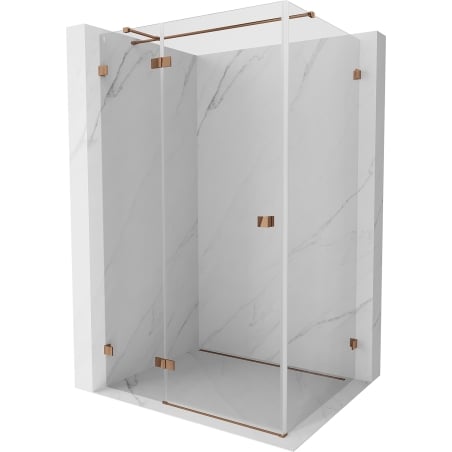 Mexen Lunar T Left Hinged Shower Cabin 115 x 70 cm, Transparent, Rose Gold - 834T-115-070-60-00-L