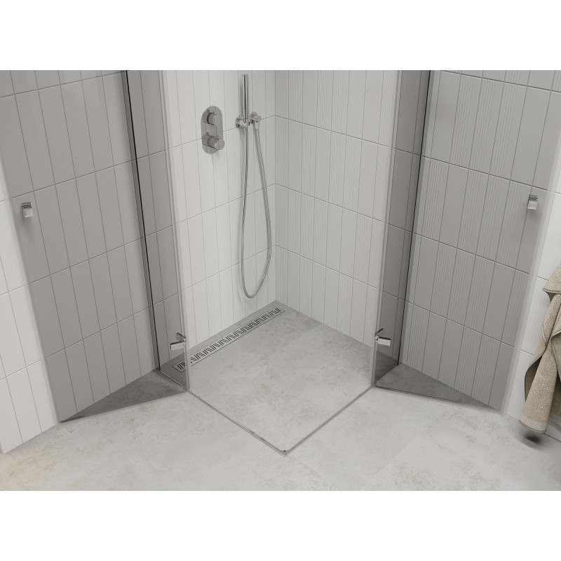 Mexen Roma Duo swing shower cabin 120 x 120 cm, transparent, chrome - 854-120-120-02-00