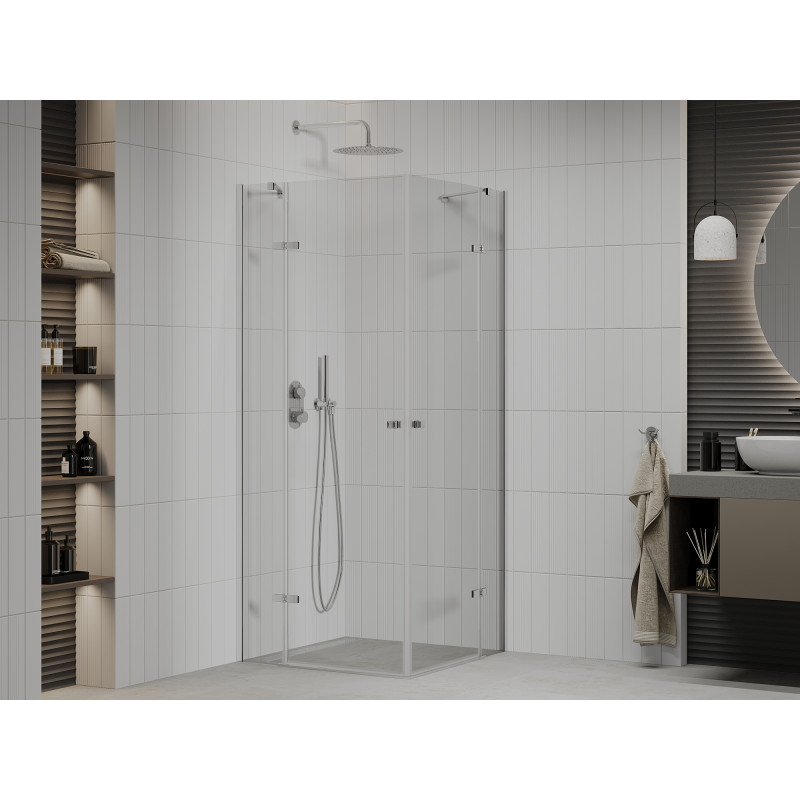 Mexen Roma Duo swing shower cabin 120 x 120 cm, transparent, chrome - 854-120-120-02-00