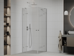 Mexen Roma Duo 120 x 120 cm Hinged Shower Enclosure, Transparent, Chrome - 854-120-120-02-00