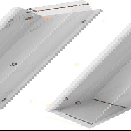 Mexen Lunar T left hinged shower cabin 130 x 90 cm, transparent, rose gold - 834T-130-090-60-00-L