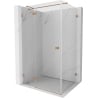 Mexen Lunar T Left Pivot Shower Enclosure 120 x 80 cm, Transparent, Brushed Copper - 834T-120-080-65-00-L
