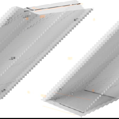 Mexen Lunar T left swing shower enclosure 130 x 90 cm, transparent, brushed copper - 834T-130-090-65-00-L