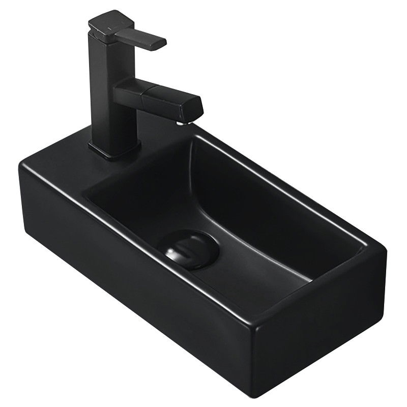 Mexen Inez countertop washbasin right-hand 41 x 21 cm, Black matt - 21484085R