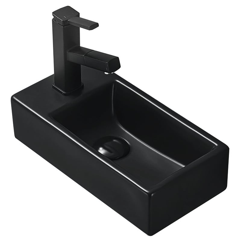 Mexen Inez right countertop basin 41 x 21 cm, black matte - 21484085R