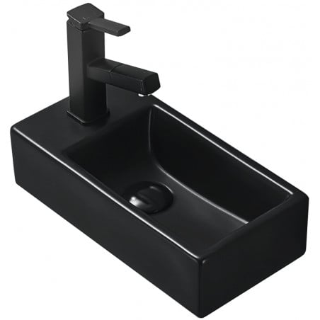 Mexen Inez right countertop basin 41 x 21 cm, black matte - 21484085R
