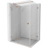 Mexen Lunar T left pivot shower cabin 135 x 120 cm, transparent, brushed copper - 834T-135-120-65-00-L