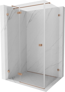 Mexen Lunar T left pivot shower cabin 135 x 120 cm, transparent, brushed copper - 834T-135-120-65-00-L