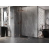 Mexen Lunar T left pivot shower cabin 135 x 120 cm, transparent, brushed copper - 834T-135-120-65-00-L