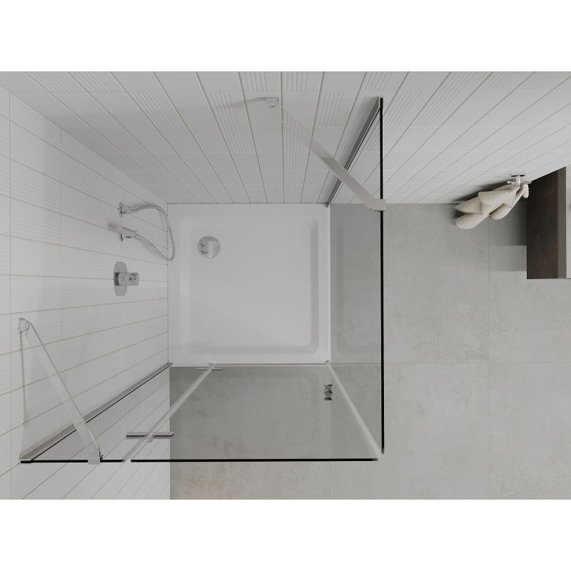 Mexen Roma 100 x 100 cm Pivot Shower Enclosure, Transparent, Chrome + Flat Tray - 854-100-100-01-00-4010