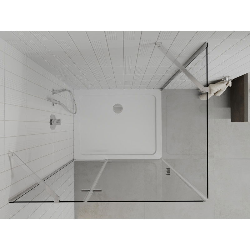 Mexen Roma folding shower cabin 70 x 80 cm, transparent, chrome + Flat shower tray - 854-070-080-01-00-4010