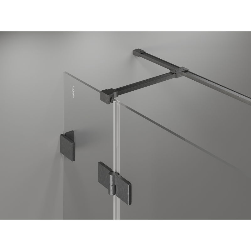 Mexen Lunar T left swing shower cabin 125 x 80 cm, transparent, gun gray brushed - 834T-125-080-66-00-L