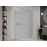 Mexen Roma shower enclosure pivot 90 x 70 cm, transparent, chrome + Flat tray - 854-090-070-01-00-4010