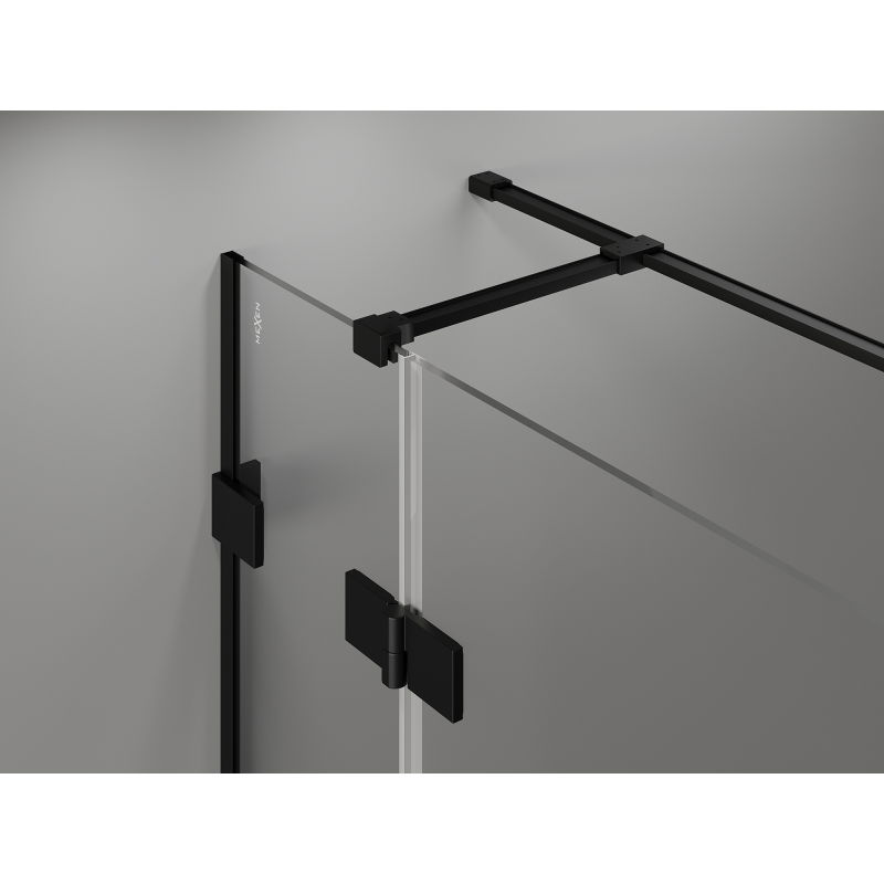 Mexen Lunar T left hinged shower enclosure 115 x 90 cm, transparent, black - 834T-115-090-70-00-L