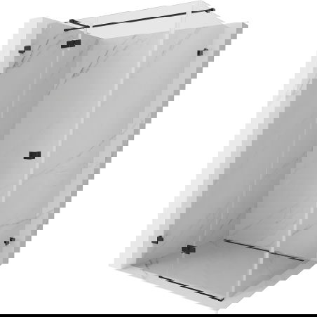 Mexen Lunar T 110 x 100 cm Left Hinged Shower Enclosure, Transparent, Black - 834T-110-100-70-00-L