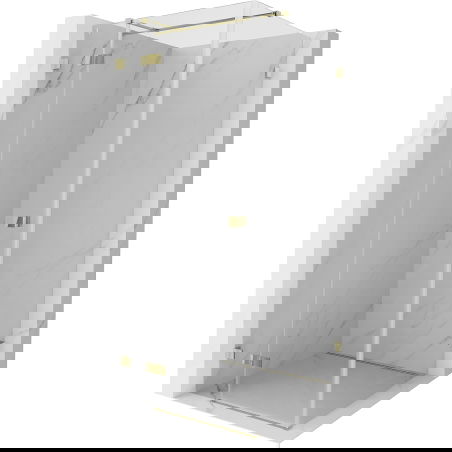 Mexen Lunar T left hinge shower enclosure 120 x 120 cm, transparent, gold - 834T-120-120-50-00-L