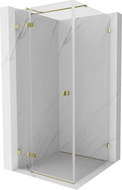 Mexen Lunar T left hinged shower cabin 120 x 120 cm, transparent, gold - 834T-120-120-50-00-L