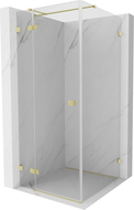 Mexen Lunar T Left Hinged Shower Enclosure 120 x 120 cm, Transparent, Brushed Gold - 834T-120-120-55-00-L