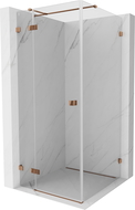 Mexen Lunar T Left Hinged Shower Enclosure 120 x 120 cm, Transparent, Rose Gold - 834T-120-120-60-00-L