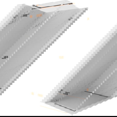 Mexen Lunar T shower enclosure, left hinged 110 x 110 cm, transparent, rose gold - 834T-110-110-60-00-L