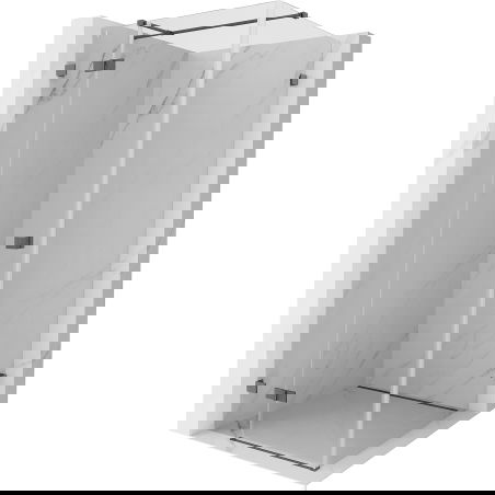 Mexen Lunar T shower enclosure hinged left 110 x 110 cm, transparent, brushed gun gray - 834T-110-110-66-00-L
