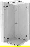 Mexen Lunar T left hinged shower cabin 110 x 110 cm, transparent, black - 834T-110-110-70-00-L