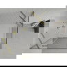 Mexen Roma hinged shower cubicle 70 x 70 cm, Transparent, Gold + shower tray Flat - 854-070-070-50-00-4010