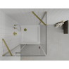 Mexen Roma Hinged Shower Enclosure 80 x 80 cm, Transparent, Gold + Flat Tray - 854-080-080-50-00-4010