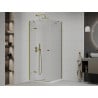 Mexen Roma Shower Enclosure Hinged 90 x 90 cm, Transparent, Gold + Flat Tray - 854-090-090-50-00-4010