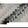 Mexen Roma hinged shower cubicle 100 x 100 cm, Transparent, Gold + shower tray Flat - 854-100-100-50-00-4010