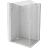 Mexen Lunar Left Hinged Shower Enclosure 85 x 70 cm, Transparent, Brushed Gold - 834-085-070-55-00-L