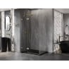 Mexen Lunar Left Hinged Shower Enclosure 85 x 70 cm, Transparent, Brushed Gold - 834-085-070-55-00-L
