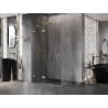 Mexen Lunar Left Hinged Shower Enclosure 85 x 70 cm, Transparent, Brushed Gold - 834-085-070-55-00-L