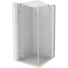 Mexen Lunar Left Hinged Shower Enclosure 80 x 80 cm, Transparent, Brushed Gold - 834-080-080-55-00-L