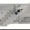 Mexen Roma hinged shower cubicle 90 x 70 cm, Transparent, Gold + shower tray Flat - 854-090-070-50-00-4010