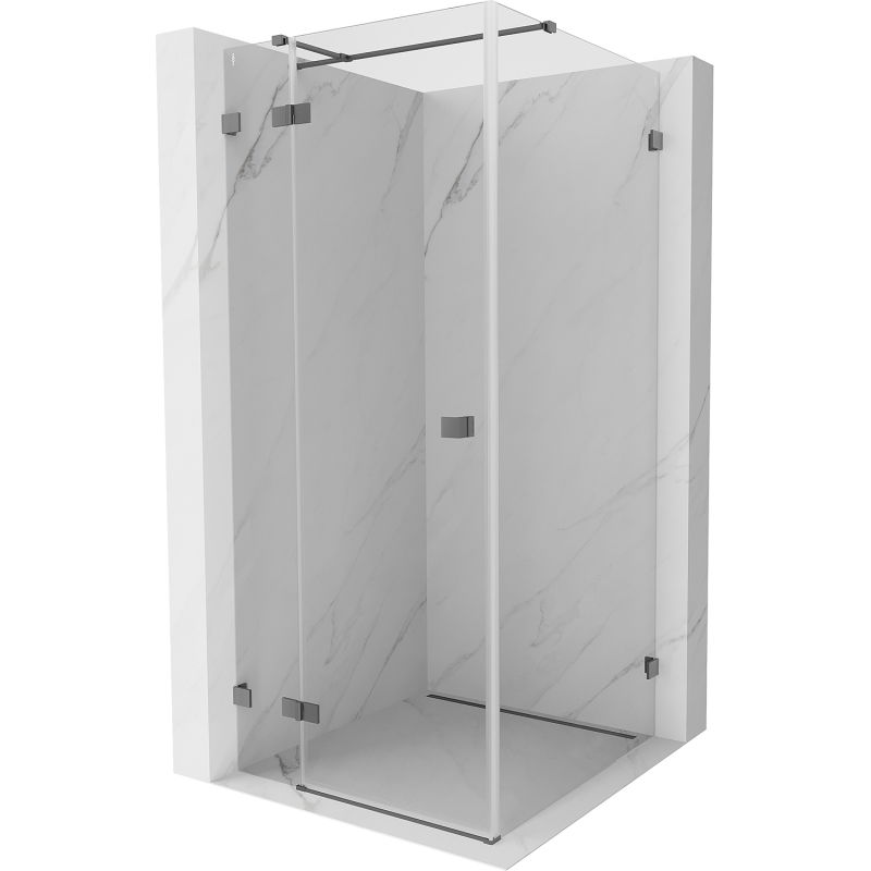 Mexen Lunar T hinged shower enclosure left 120 x 120 cm, transparent, gun metal - 834T-120-120-95-00-L