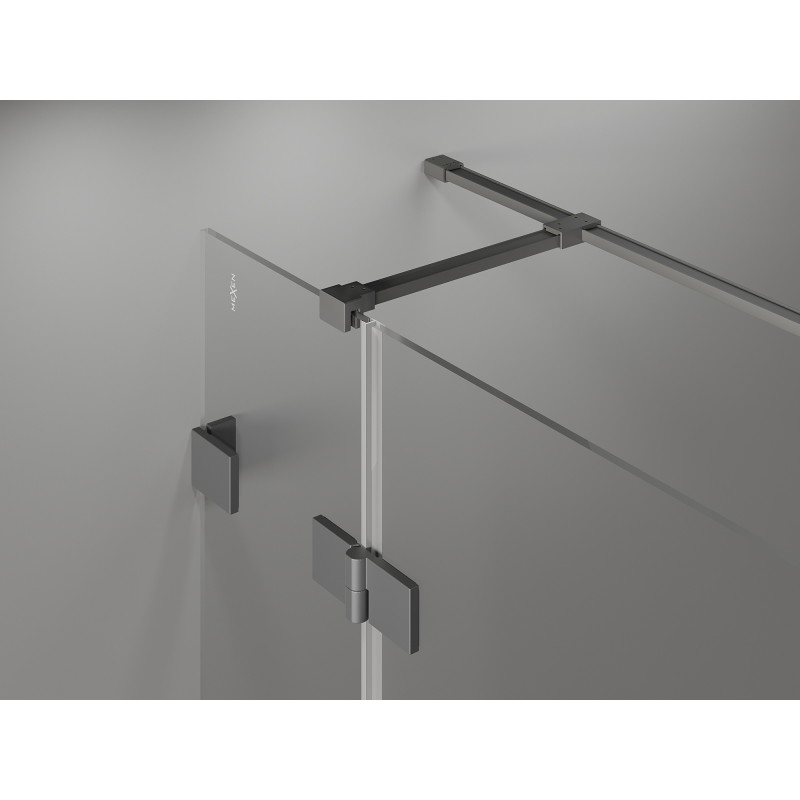 Mexen Lunar T left hinged shower enclosure 130 x 120 cm, transparent, gun metal - 834T-130-120-95-00-L